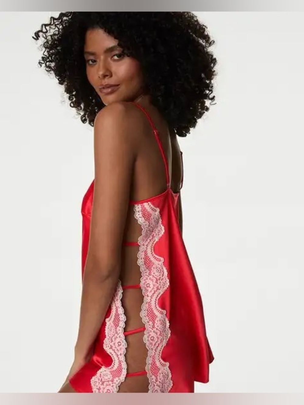 M&S Alannah Satin & Lace Slip